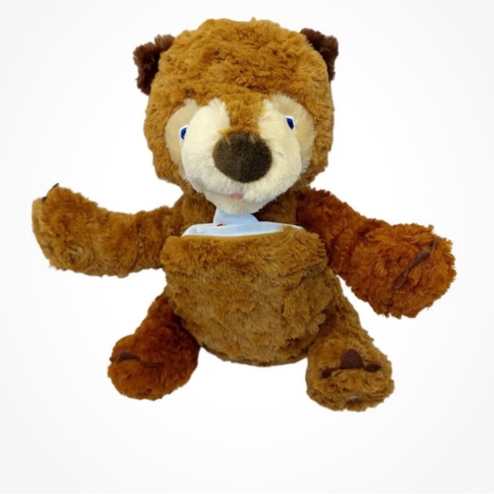 Zoobies Brown Bear Plush 11" With Cloth Book Eric Carle Stuffed Animal Toy